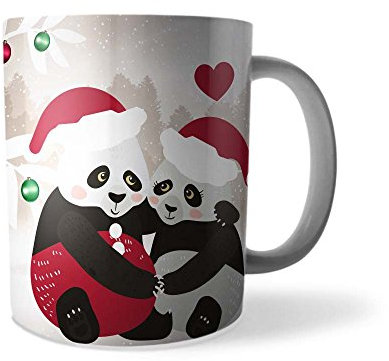 Babloo Tazza di Natale Idea Regalo Natalizia Coppia di Panda