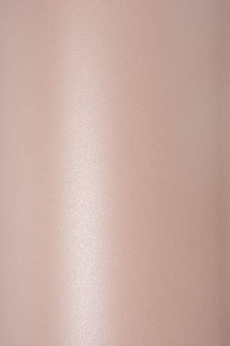 Netuno 10x Papier Perlmutt-Rosa DIN A4 210x 297 mm 125g Sirio Pearl Misty Rose Feinpapier mit Perlglanz Bastel-Papier für Weihnachten Hochzeit Geburtstag Taufe Jubiläum Einladungskarten
