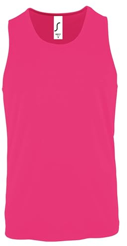 SOLS Herren Sporty Performance Tank Top (L) (Neon Pink)