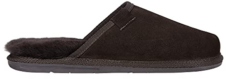 Vanuba Handgemacht Lammfell Slippers mit Warme Fell - Hausschuhe für Herren Winter Kuschel Pantoffeln Herren Hüttenschuhe