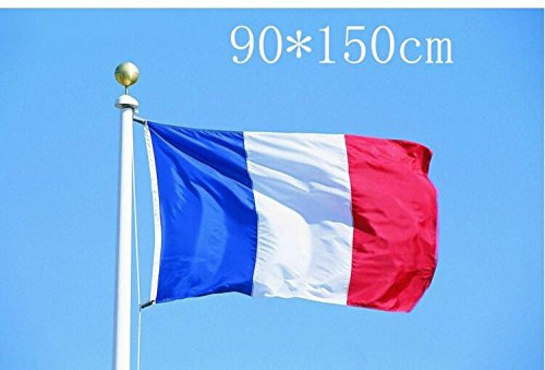 Drapeau de la France 5 * 3ft/150 * 90cm drapeau de polyester Idéal pour l'extérieur et l'intérieur grand drapeau français