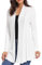 iClosam Cardigan Donna Lungo a Maniche Lunghe Leggero Aperto Elegante Casual A-Bianco,L