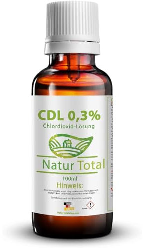 Natur Total CDL/CDs Chlordioxid Fertiglösung 0,3% 100ml - in pharmazeutischer Braunglasflasche mit Tropfverschluss - Made in Germany