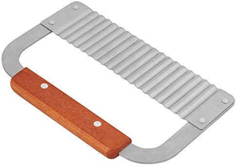 Smandy Couteau Ondulé en Acier Inoxydable avec Poignée en Bois Idéal pour la Coupe de Pommes de Terre, Légumes, Pain, Fruits, Gâteaux, Cire à Bougie et Savon