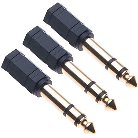 Kopfhörer Klinke Adapter von Keple 6.35mm Klinkenstecker auf 3.5mm klinken Buchse Video Audio AUX Anschluss Stecker Konverter fur Fernseher, Gitarre, Midi-Controller, Verstärker, Mikrofon (3 Stück)