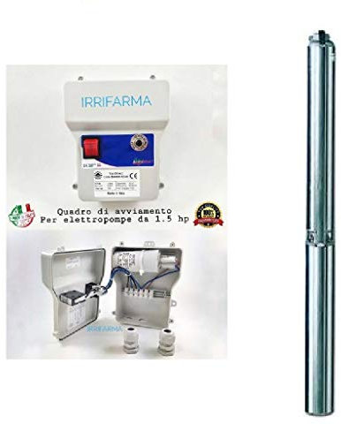 Elettropompa Sommersa Lowara 4GS11M, Pompa per Pozzi, 1.5 hp, 1.1 Kw, Monofase, in Acciaio Inox, 90 l/min, prevalenza 84 metri