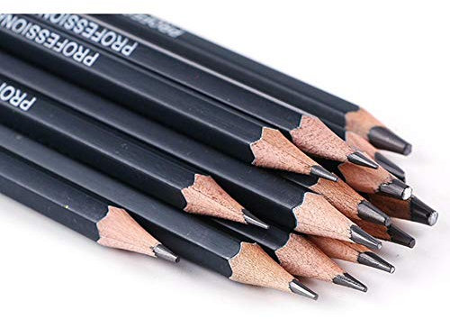14 Skizze Bleistift Set für Skizzieren und Zeichnen mit Kohlestifte Papierstifte HB 2B 6H 4H 2H 3B 4B 5B 6B 10B 12B 1B