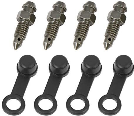 F FIERCE CYCLE Lot de 4 vis de purge M6 x 1 mm avec bouchon pour moto