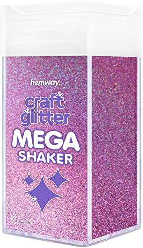 Hemway MEGA Craft Glitter Shaker Bulk Glitter for Nails, Resin, Tumbler, Arts, Crafts, Epoxy and Moulds 410g / 14.5oz - Microfine (1/256 0.004 0.1mm) - Pink Holographic