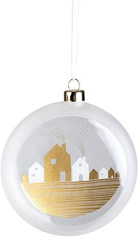 Räder Hängendes Ornament Frostmedaillon Stadt Dia:10cm, Weihnachtsbaumschmuck, Glas, Hängend, Weihnachten