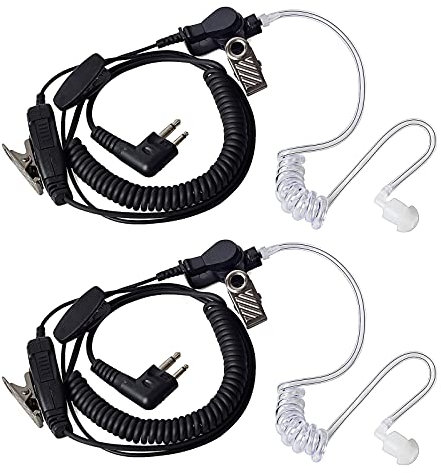 HYS Bodyguard Akustikschlauch-Ohrhörer mit Mikrofon, kompatibel mit Motorola CLS1110, CP200, CP040, CP1200, GP300, 2-Wege-Radio (2 Stück)