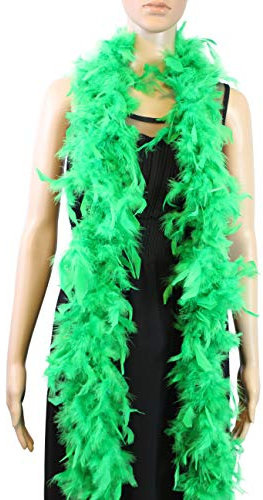 Flydreamfeathers Federboa, 40 g, 182,9 cm lang, Truthahn-Chandelle-Federboa, Tanzen, Hochzeit, Basteln, Party, Kostüm, Dekoration (grüne Farben)