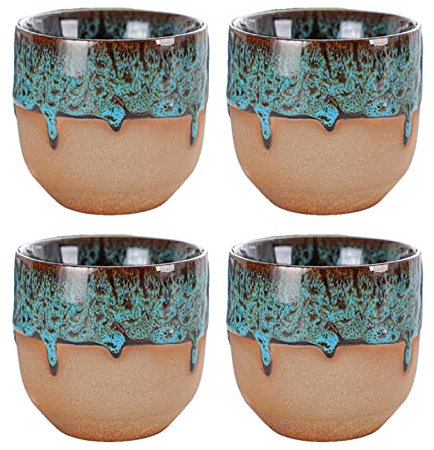 Taza de invierno sin asa, para casa y oficina, moderna taza de cerámica, para café y té, juego de café, porcelana, multicolor, pintado a mano, 150 ml