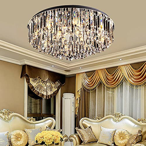RibasuBB LED Kristall Deckenleuchte, 200LM-399LM Rund LED Deckenleuchte Deckenlampe Kronleuchter 31W-40W Pendelleuchte Beleuchtung fur Schlafzimmer Wohnzimmer