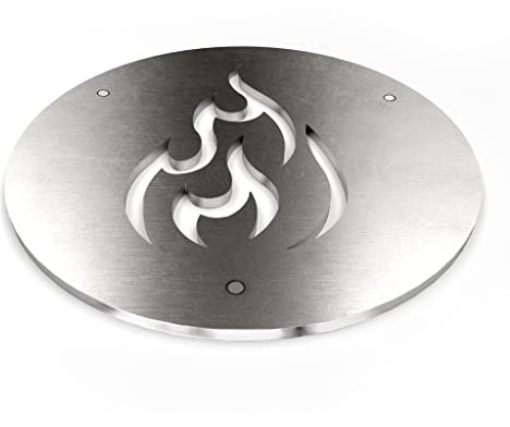 Terma Stahldesign Zubehör Grillrost 20cm für Schürloch Motiv Flamme Made in Germany, Grillrost für Feuerplatte, plancha Platte, feuerplatte Grill, feuerschale mit grillplatte,