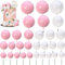 Kuchen Dekoration Kugel,50 Stück Schaum Ball Kuchen Picks Cupcake Perle Bälle DIY Kuchen Einlage Topper Geburtstag Kuchen Dekoration, für Valentinstag Geburtstag Hochzeit Bedarf Deko (Pink Weiß)