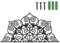 NBEADS Halbe Mandala BLUMENNn Metall Wanddeko, Schwarzer Wandbehang Moderne Wanddekoration Silhouette Wandkunst Metallbilder Für Zuhause Schlafzimmer Flur Wohnzimmer Badezimmer Büro Hotel, 30x30 cm