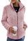 shownicer Veste Chaude Femme Veste Polaire Douce à Manches Longues et Fermeture éclair Mode Hiver Chaud Manteau avec Poches A Rose S