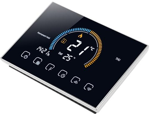 Smart Thermostat, Programmable Thermostat Touchscreen Programmable Thermostat Phone App Voice Control Boiler Heating Thermostat AC 95‑240V