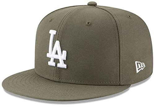 New Era MLB 59FIFTY Green Fitted On Field Game Cap Hat, Los Angeles Dodgers Green, 60 EU
