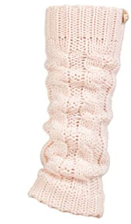 Elle Ladies 1 Pair Chunky Cable Knit Leg Warmers - Ballet Pink One Size