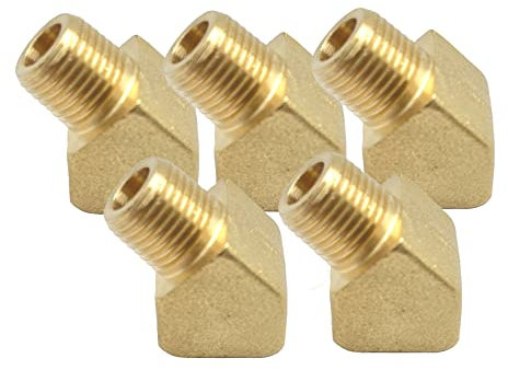 5pcs 1/8 NPT Femmina x 1/8 NPT Maschio 45 Gradi Barstock Street Gomito Ottone Tubo Raccordo per aria combustibile olio acqua Tubo Tubo