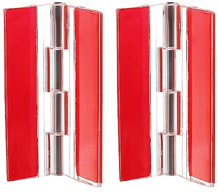 Sourcing Map 2Pcs Acrylic Hinges, 65x40mm Clear Stainless Steel Self-Adhesive Modern Hinges