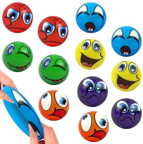 TECHEEL Stressball Lustig Gesicht Stress Bälle Knautschball Wutball für Kinder Lustige Gesichter Softball Antistressbälle Anti Stress Spielzeug Ball für Kinder Erwachsene Kindergeburtstag Mitbringsel