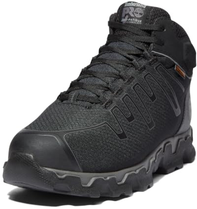 Timberland PRO Men's Powertrain Sport Mid Alloy Safety Toe Industrial Ahletic Work Shoe, Black/Grey-2024 New, 10