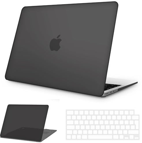 NPUOLS Funda para 2024-2021 MacBook Pro 14 Pulgadas M4 M3 M2 M1 Pro Max A3112 A3401 A3185 A2918 A2992 A2779 A2442, Mate Plástico Dura Carcasa Funda Protectora + Cubierta de Teclado TPU EU, Negro