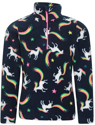 Mountain Warehouse Endeavour Kids Fleece Jacket - Half Zip, Lightweight, Micro Fleece, Fast Dry, Antipill For Boys & Girls - For Spring Summer, Travel & Outdoors Blue Kids Size 5-6 Years