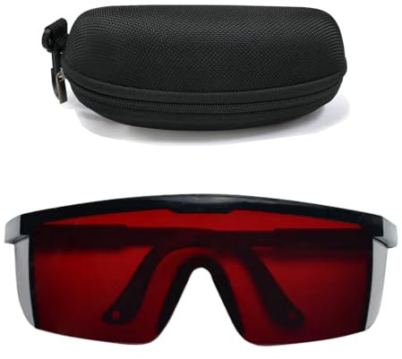 JUXINE IPL 190 nm - 2000 nm Laser-Schutzbrille für Roter Strahl Kreuzlinienlaser Laserschutzbrille zum Schutz der Augen des Anwenders bei Laserkosmetologie und Haarentfernung (Rot)