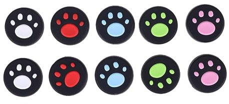 Veemoon Silicone Rocker Cap 10pcs Cat Paw Antislip Cover for Gaming Joy Cap Cat Paw Squishy Toy for Analogue Stick
