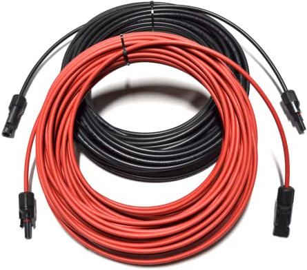 Solarkabel Verlängerungskabel Solarstecker schwarz rot 4-6mm² mit Solarstecker Solarmodule Solar Photovoltaik flexibel UV-beständig (2X 25m 6mm²)