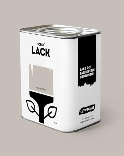 HORST Lack Mondstein matt 1,5L - Wetterfester Möbel-Lack für Holz, Metall & Kunststoff - Hohe Deckkraft - Geruchsneutral- Spritz- & Tropffrei - Vegan - Beige