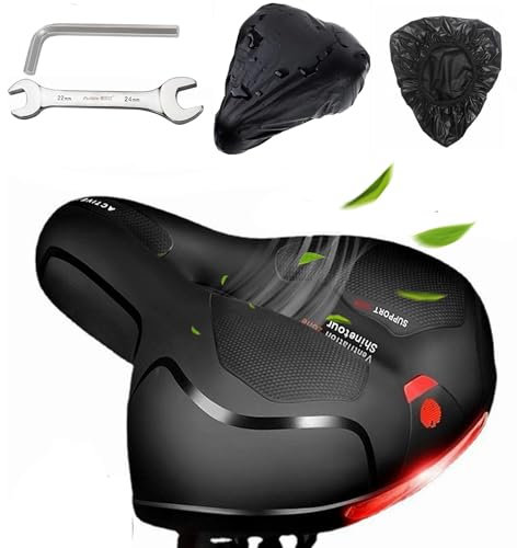 Qcdou Selle de Vélo, Selle Vélo Gel Ultra Confortable Ergonomique, Imperméable Respirante Absorbant Les Chocs Creux Siège de Vélo, pour Vélo VTT Vélo Route Vélo Ville Homme et Femme
