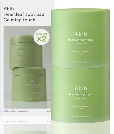 Abib Heartleaf Spot Pad Calming Touch Duo Set 160 Pads 299.9 ml | Korean Acne Soothing Toner Pads für Gesicht, Reinigung, Einweg, Peeling, Hautpflege