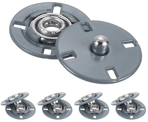 QUARKZMAN 5 Stück Druckknöpfe, Druckknöpfe zum Annähen Druckknopf Druckknöpfe ohne nähen Metall unsichtbarer verschluss schnalle Befestiger Knopf für Kleidung Leder Nähen (Grau, 18mm)