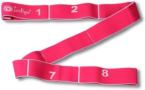 DRUNA Banda Elástica Cinta Cerrada 8 Asas, Estiramiento, Fitness, Gimnasia Rítmica, Yoga, Pilates, Baile (Rosa- Medium)