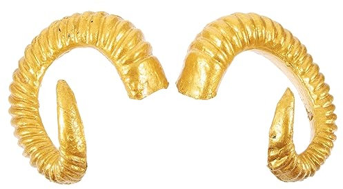 Amosfun Gold Sheep Horn Headband Cosplay Props Detailed Craftsmanship for Party Headdresses
