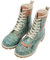 Women Vegan Leather Turquoise Long Boots - Like The Fox Design