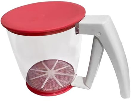 FLCPJGV Flour Sifter Cup with Lid Handheld Press Flour Sifter for Bakery Home Flour