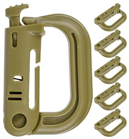 Your Day Mate Karabinerhaken, D-Form, aus Kunststoff, Molle Karabiner für Taktische Ausrüstung, Gürtel, Rucksack, Schlüsselbund, Plastik Karabinerclip Gürtellasche