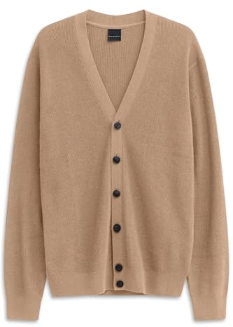 bugatti Herren Cardigan 7600-85530D | Regular Fit V-Ausschnitt Knopfleiste Ripp-Struktur stilvoll bequem vielseitig