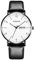 rorios Herren Minimalistisch Armbanduhr Analog Quarz Uhren Mode Edelstahl Herrenuhren Datum Kalender Leuchtend Uhr für Männer mit Leder Armband Weiß C
