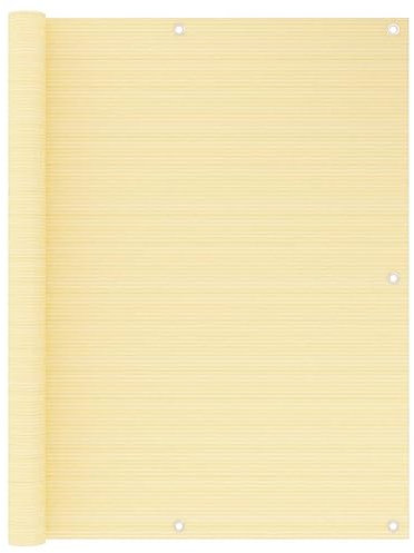 NQJIBUE Artikel-Balcony Paravent Beige 120x500 cm HDPE, Rasen & Garten, Outdoor Living, Outdoor Schirme & Sonnenschirme