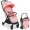 LIFEZEAL Passeggino Ultraleggero per Bambini 0-36 Mesi, Pieghevole, Portatile, Regolabile, Compatto, 6kg, Passeggino con Parasole, Cintura di Sicurezza, Freno, Cesto, per Viaggio, Aereo (rosa)