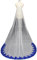 ZUGLQYSX Brautschleier Langer Brautschleier aus blauem, weichem Tüll in Weiß, 3 Meter, Brautschleier mit paillettenbesetzter Spitze FüR Hochzeiten(250cm)