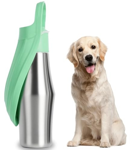 Dog Drinking Bottle for On the Go - 750 ml Water Bottle Dogs for On the Go Water Bottle Dog Leak-proof & Robust Stainless Steel Double-Walled Vacuum Insulated Dog Drinking Bottle to Go