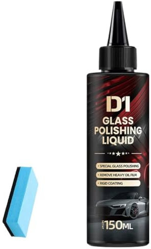 MJOYIS Car Glass Polishing Compound - Glass Cleaner & Polish, Removes Swirls, Scratches, Wiper Marks & Oil Film, Anti-Fog Hydrophobic Coating Spray, 120ml (1pc)